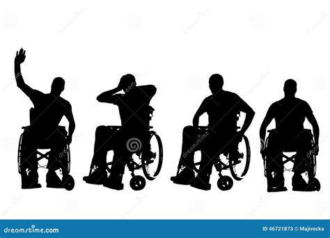 Vector Silhouettes Of People In A Wheelchair 46721873