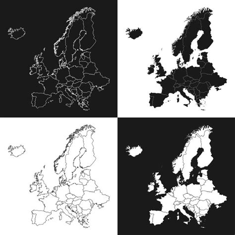 Europe Map Set Vector Illustration Vector Art At Vecteezy