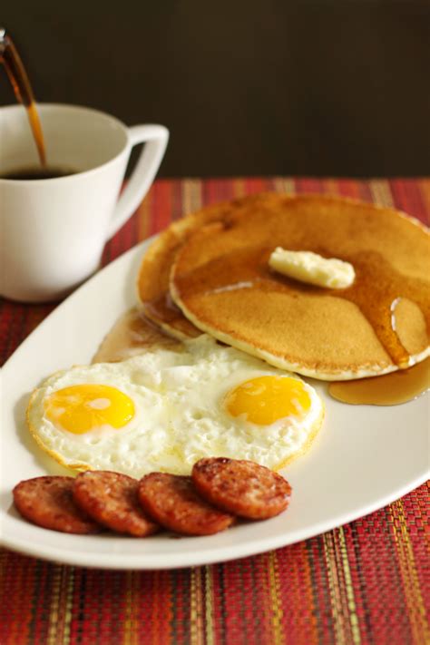 Pancake Eggs Breakfast With Portuguese Sausage Food Tasty Dishes