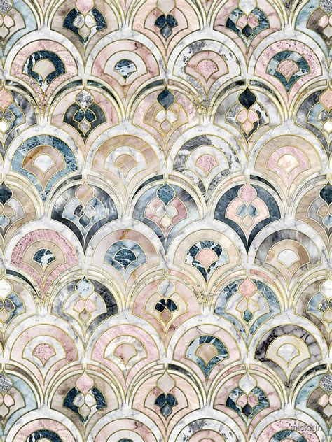 Art Deco Marble Tiles In Soft Pastels By Micklyn Redbubble