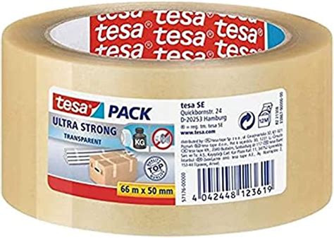 Tesa Uk 66 M X 50 Mm Packaging Tape Ultra Strong Pvc For