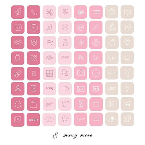 Pink Pastel Ios 14 App Icons Cute Baby Pink Cream Aesthetic Iphone