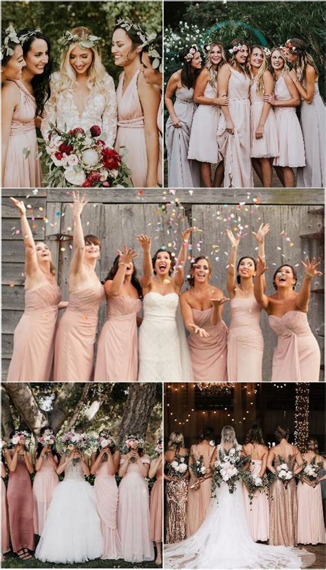 Blush Pink Bridesmaid Dresses Mismatched Bridesmaid Dresses Mix And