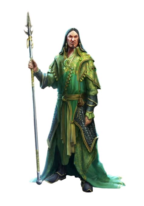 Male Human Druid Spear Robes Pathfinder 2e Pfrpg Dnd Dandd