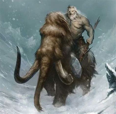A Giant Riding A Mammoth Character Art Fantasy Creature Art Game