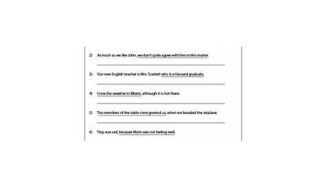 independent and dependent clauses worksheets