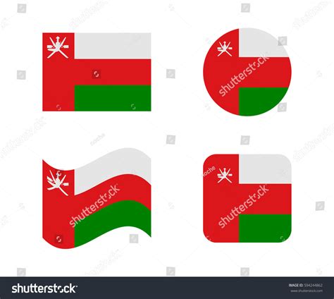 Set 4 Flags Oman Stock Vector Royalty Free 594244862 Shutterstock