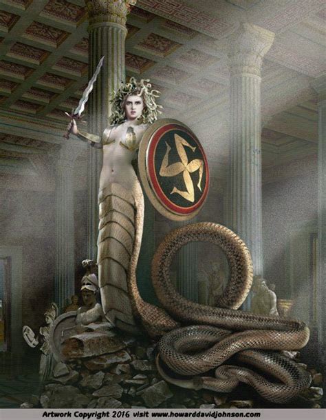Medusa The Gorgon Art By Howard David Medusa Art Greek And Roman Mythology Greek Myths