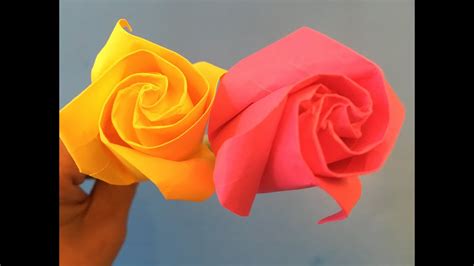 How To Make Origami Rose For Beginner Make A Paper Rose Youtube