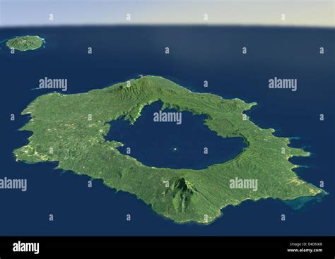 Long Island Volcano In 3d Papua New Guinea True Colour Satellite