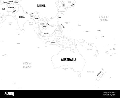 Australia And Southeast Asia Map High Detailed Political Map Of