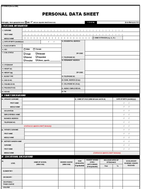 Army Personal Data Sheet 2022 Pdf Army Military