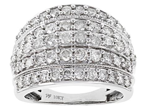 200ctw Round White Diamond 10k White Gold Ring Size 7 Jtv Auctions