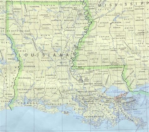 Mapa Politico De Luisiana Tamaño Completo Ex