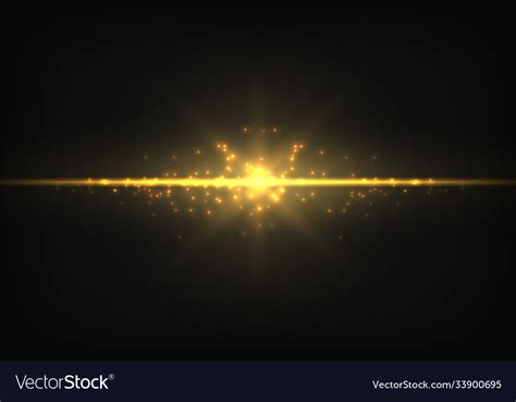 Shiny Golden Neon Line Magic Gold Glowing Light Vector Image