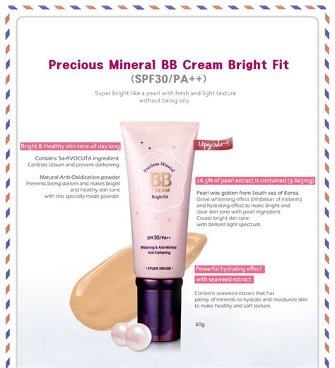 Etude House Precious Mineral Bb Cream Bright Fit W13 Lipsecret