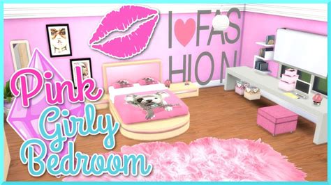 The Sims 4 Pink Girly Bedroom Custom Content Room Build Girly