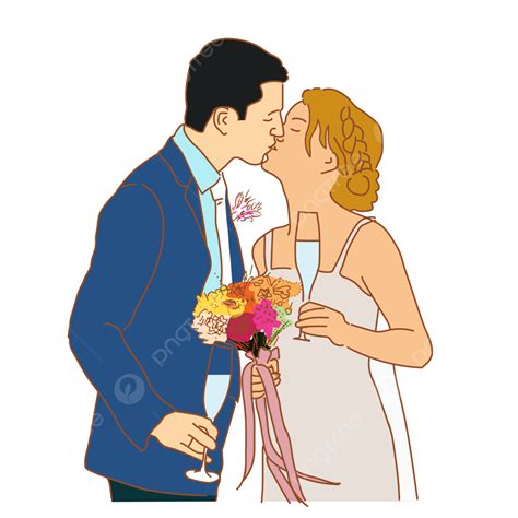 Marriage Ceremony Clipart Vector The Bride And Groom Kissing Wedding Marriage Ceremony Concept