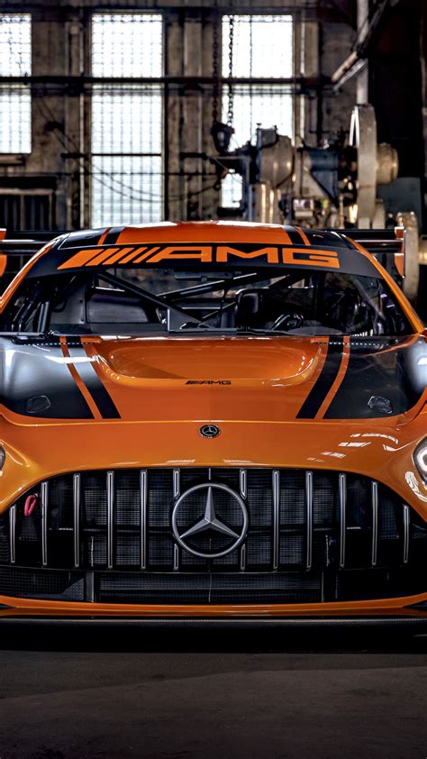 Download Wallpaper 1080x1920 Mercedes Amg Gt3 Orange Car 2019 1080p