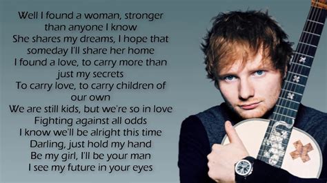 Ed Sheeran Perfect Lyrics Youtube