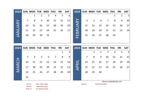 2024 Four Month Calendar With Singapore Holidays Free Printable Templates
