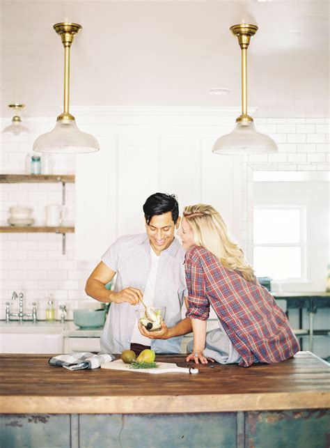 Opt for a simple and timeless design the pair can use to cut their first official slice, then well beyond their wedding day. Kitchen Engagement Shoot | Engagement couple, Alternative ...
