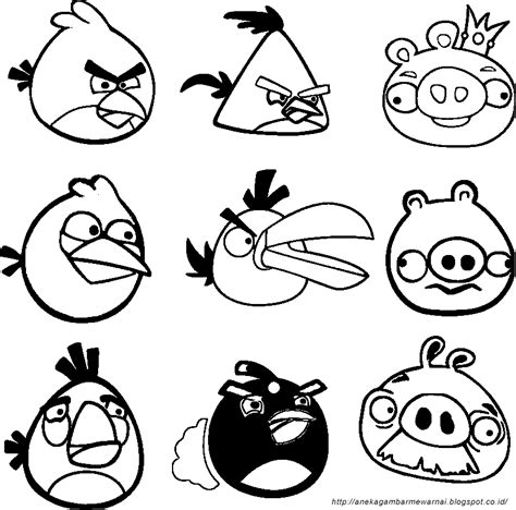 Gambar Mewarnai Angry Birds Untuk Anak Paud Dan Tk