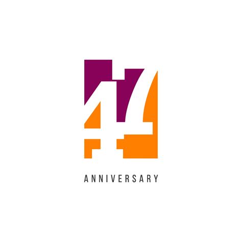 47 Years Anniversary Celebration Logo Vector Template Design