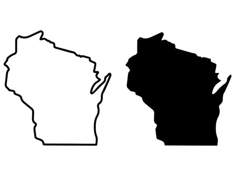 Wisconsin Svg State Shape Outline Instant Download Etsy