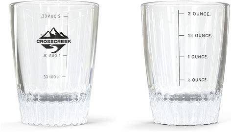 Crosscreek 2 Cup Espresso Shot Glasses 2 Pack 2oz 60ml Measuring Cups Clear