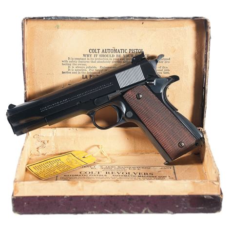 Pre War Colt Government Model National Match Semi Automatic Pistol With