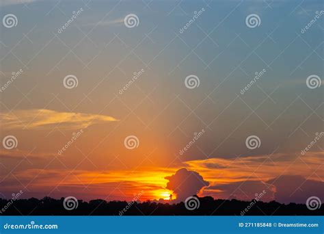 Sunset Sky With Multicolor Clouds Dramatic Twilight Sky Background