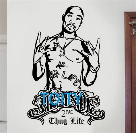 2pac Tupac Decal Westside Thug Life Rapper Hip Hop Leggenda Diy