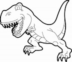 Sonriendo T-Rex para colorear, imprimir e dibujar –ColoringOnly.Com