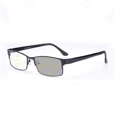 Mincl Business Metal Men Progressive Photochromic Reading Glasses Ultralight Leisure Half Frame