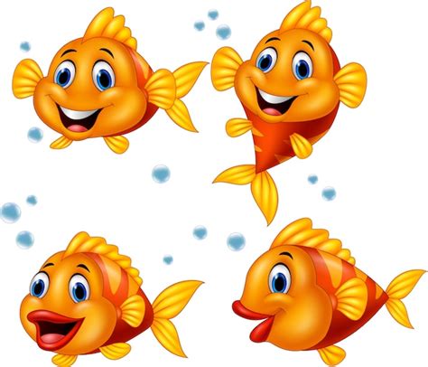 Premium Vector Cute Fish Cartoon Collection Set