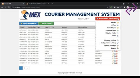 Courier Management System In Php Codeigniter With Source Code