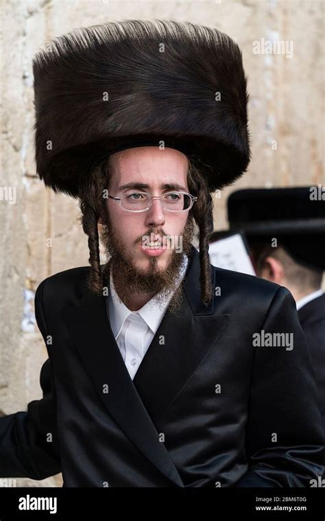 Israel Jerusalem Westmauer Ein Chassidischer Jüdischer Mann In