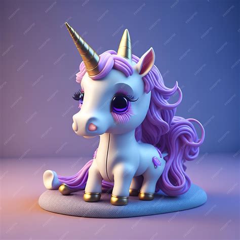 Premium Ai Image A White Unicorn With Purple Hair Stands On An Island