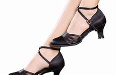 shoes dance dancing ballroom salsa latin women tango heels toe closed modern performance satin indoor