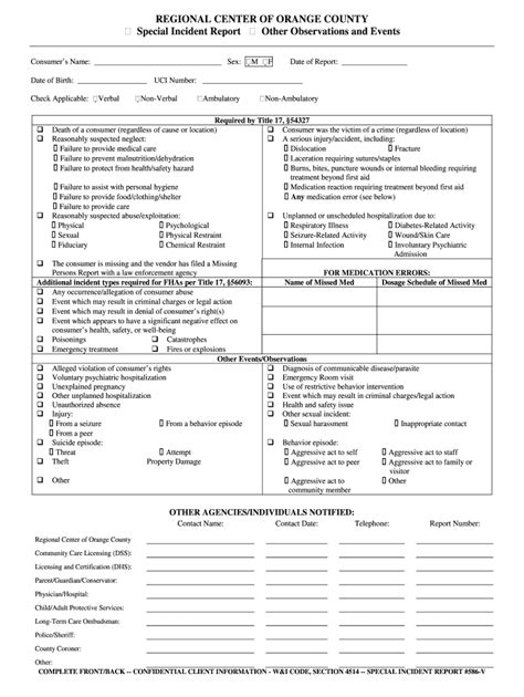 Ca Special Incident Report 586 V Fill And Sign Printable Template