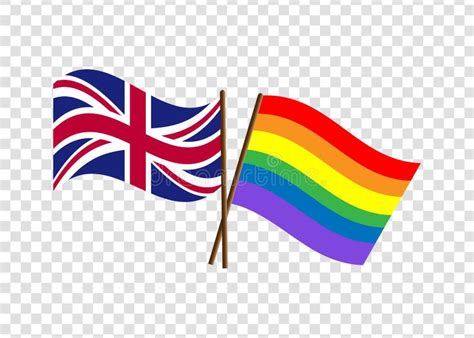 Two Flags Of Lgbt And Great Britain Graphics And Design Stock