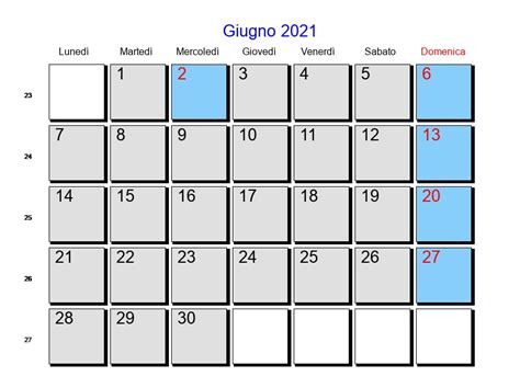 Calendario Giugno 2021 Con Festività E Fasi Lunari Corpus Domini