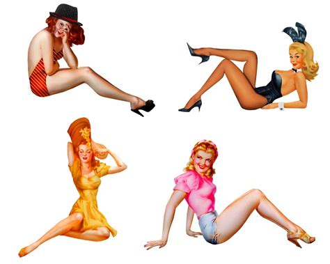 retro pin up girls part two clipart vintage restored pin ups etsy