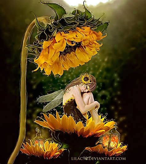 Sunflower Fairy Fairy Art Fantasy Fairy Beautiful Fairies