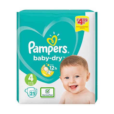 Pampers Baby Dry Size 4 Nappies 25 Pack Pharmacy2u