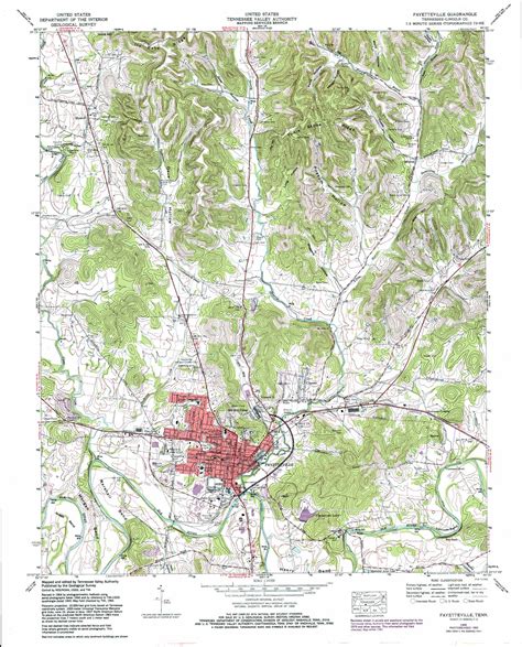 Fayetteville Topographic Map 124000 Scale Tennessee