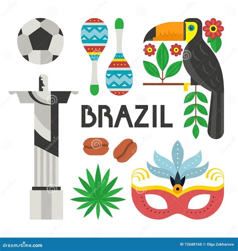 símbolos del brasil ilustración del vector ilustración de flor 72688160