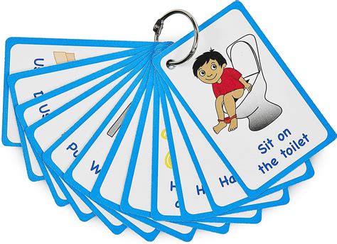 Buy My Toilet Routine Cards 12 Flash Cards For Visual Aid Special Ed Speech Delay Non Verbal
