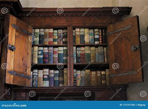 Shelves With Antique Books In Old Library Editorial Photo Image Of